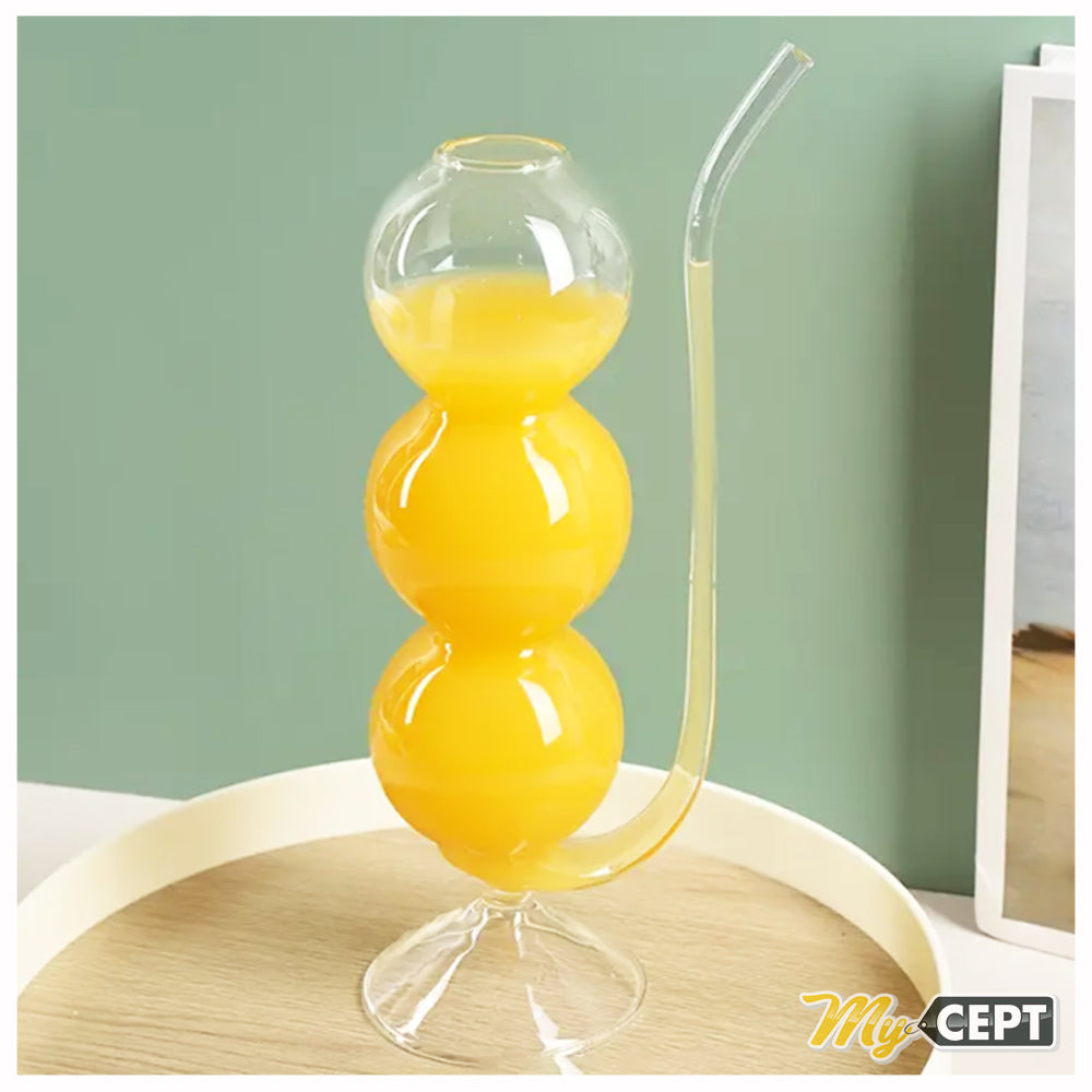 3-Tier Bubble Glass with Straw