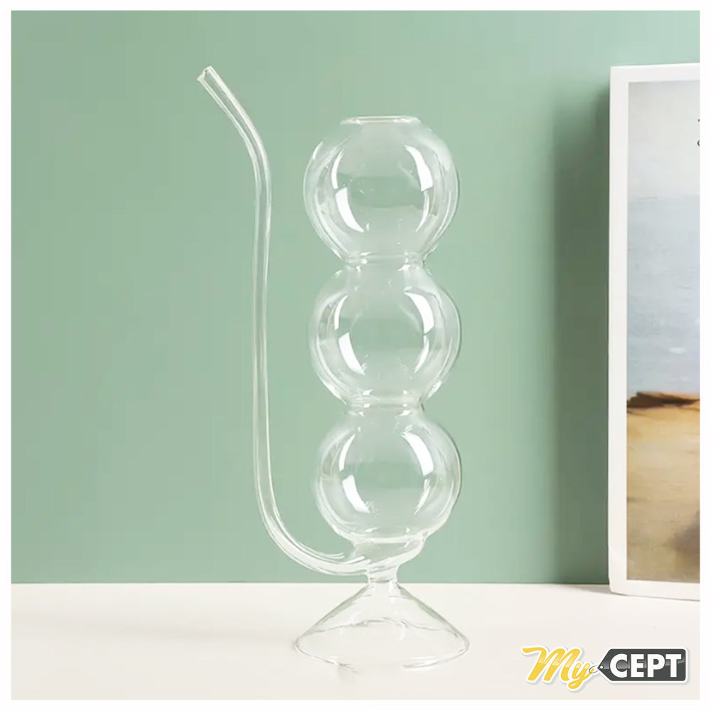 3-Tier Bubble Glass with Straw