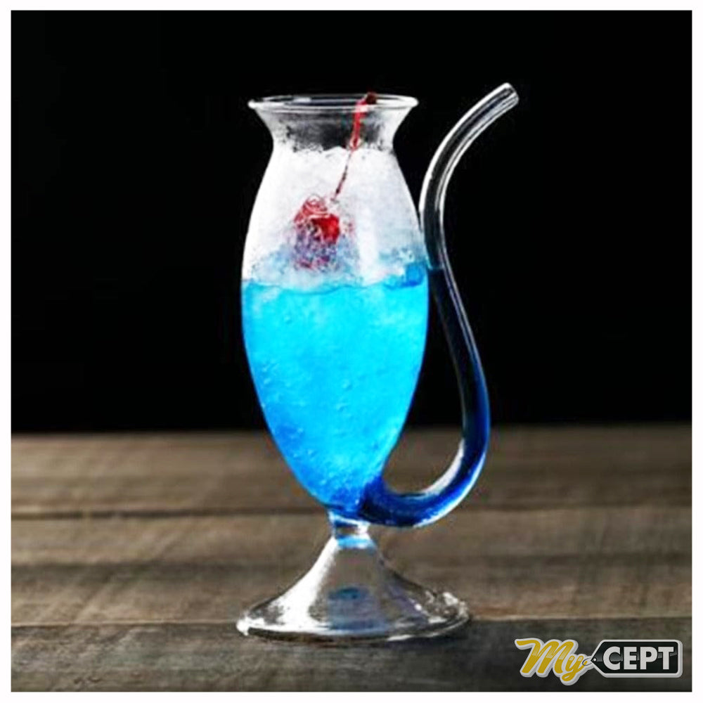 300ml Glass with Straw