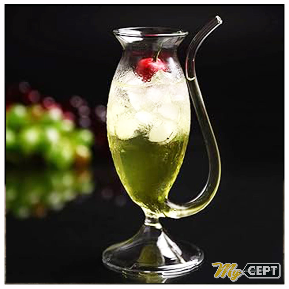 300ml Glass with Straw