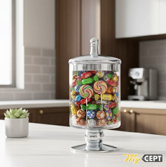 Decorative Glass Jar - Silver