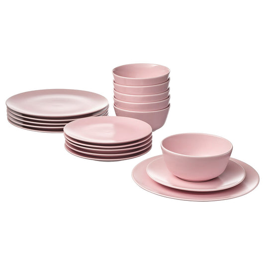 18-Pc Dinner Set - Pink