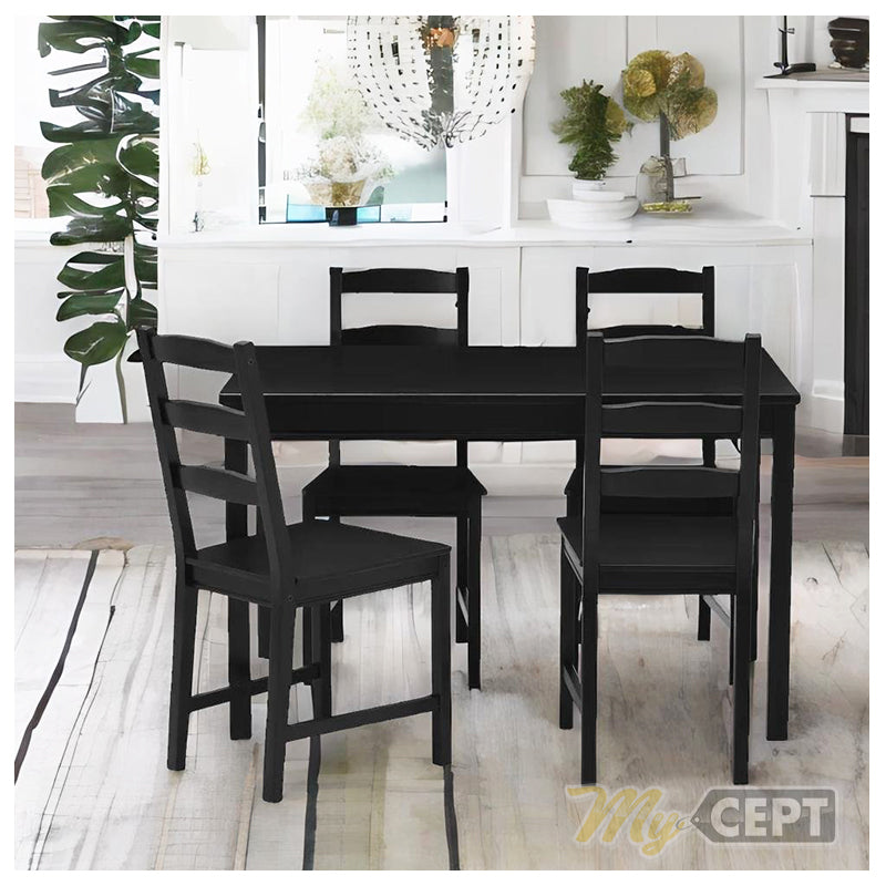 Dining Table Solid Wood With 4 Chairs