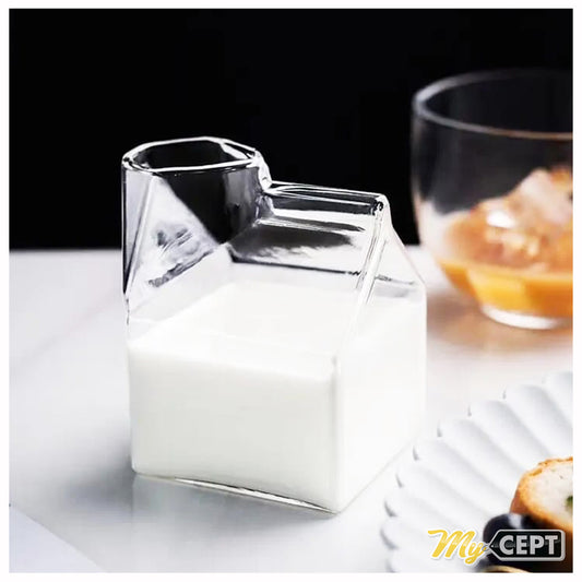 350ml Milk Box Shaped Glass