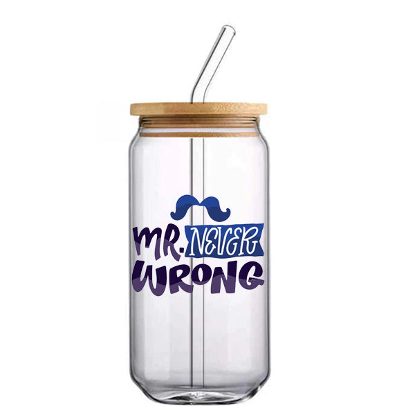 Mr & Mrs Glass with Straw Set of 2