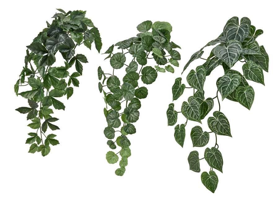 Artificial Plant Green Hanging Pack of 3