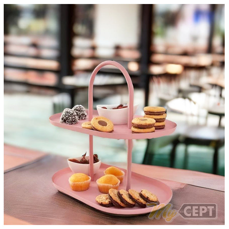 2-Tier Serving Stand Pink