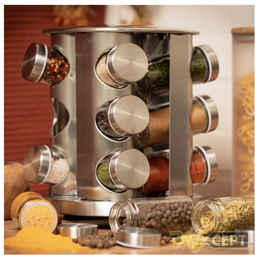 12 Spice Jar Rotating Stand