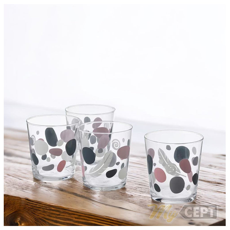 300ml Patterned Glass - Pack of 4