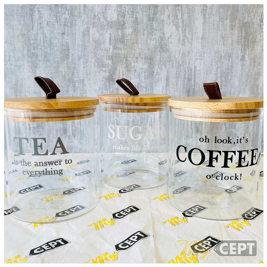 Tea | Coffee | Sugar Glass Jar - Set of 3