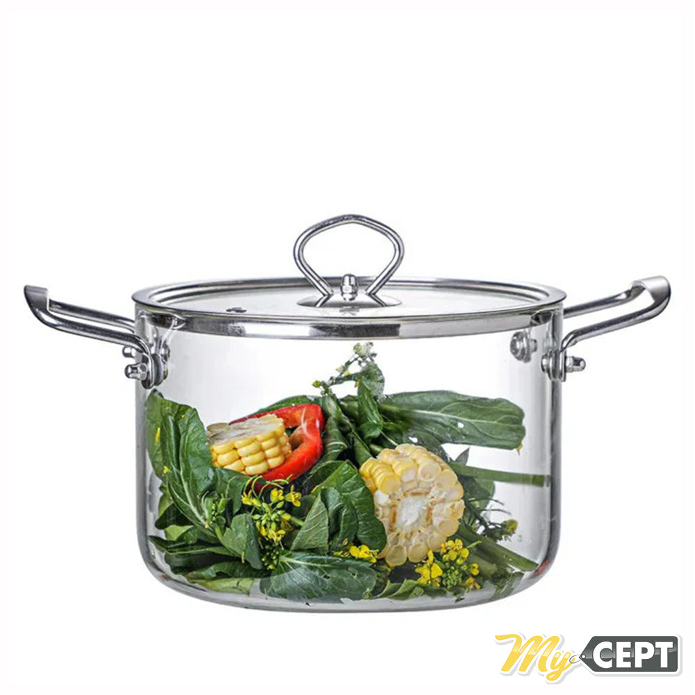 Borosilicate Cooking Glass Pot with Lid