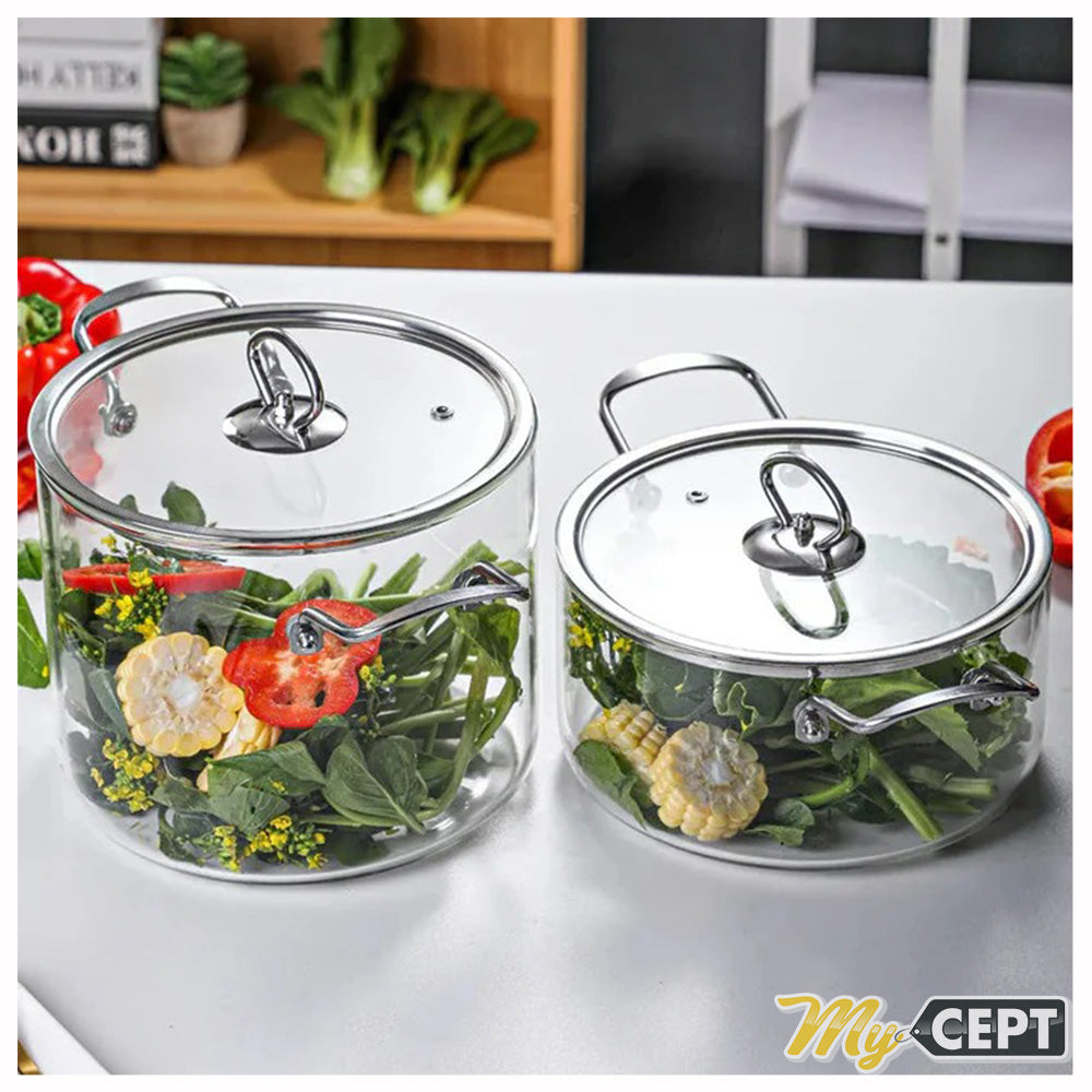 Borosilicate Cooking Glass Pot with Lid