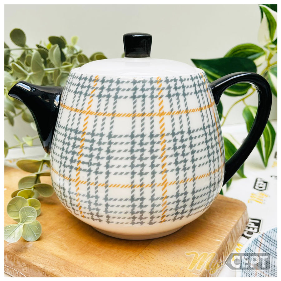 14-Pc Tea Set Checkered Design