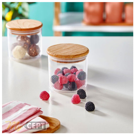 320ml Acrylic Jar with Wooden Lid