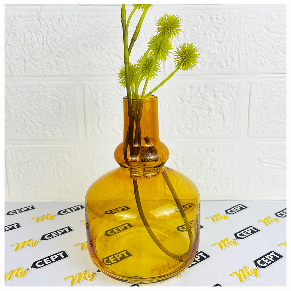 Decorative Glass Vase Yellow