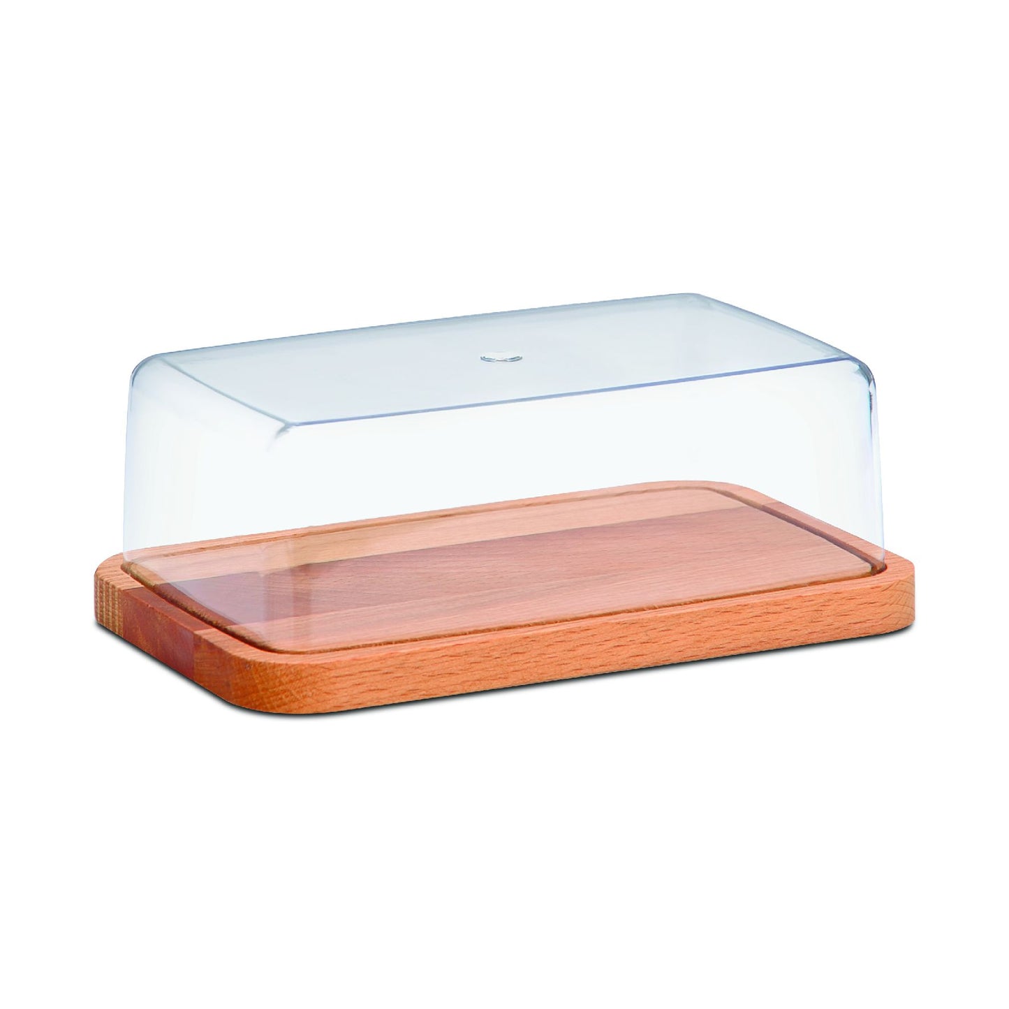 Acrylic Butter Dish with Wooden Base