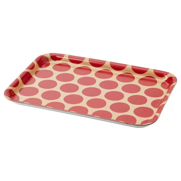 Rectangle Serving Tray - Red Circles