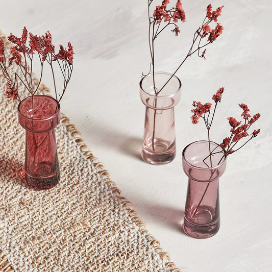 Glass Vase - Set of 3 - Red