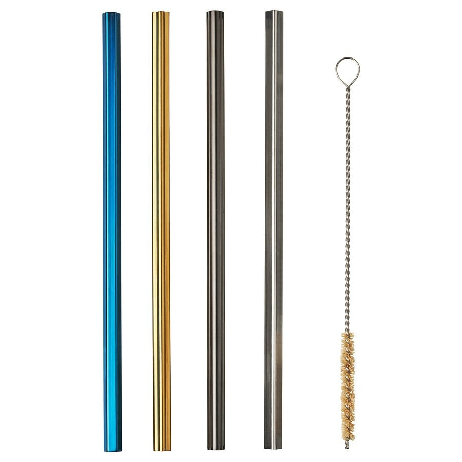 Straw Set of 4 with Cleaning Brush