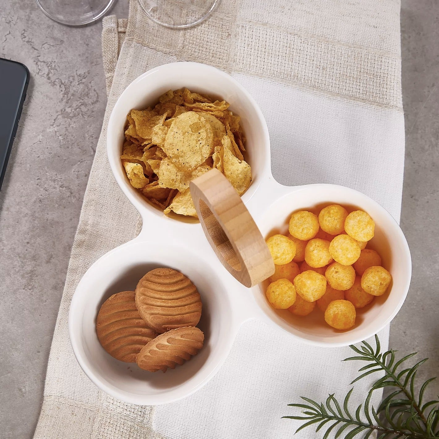 3 Portion Serving Bowl with Handle