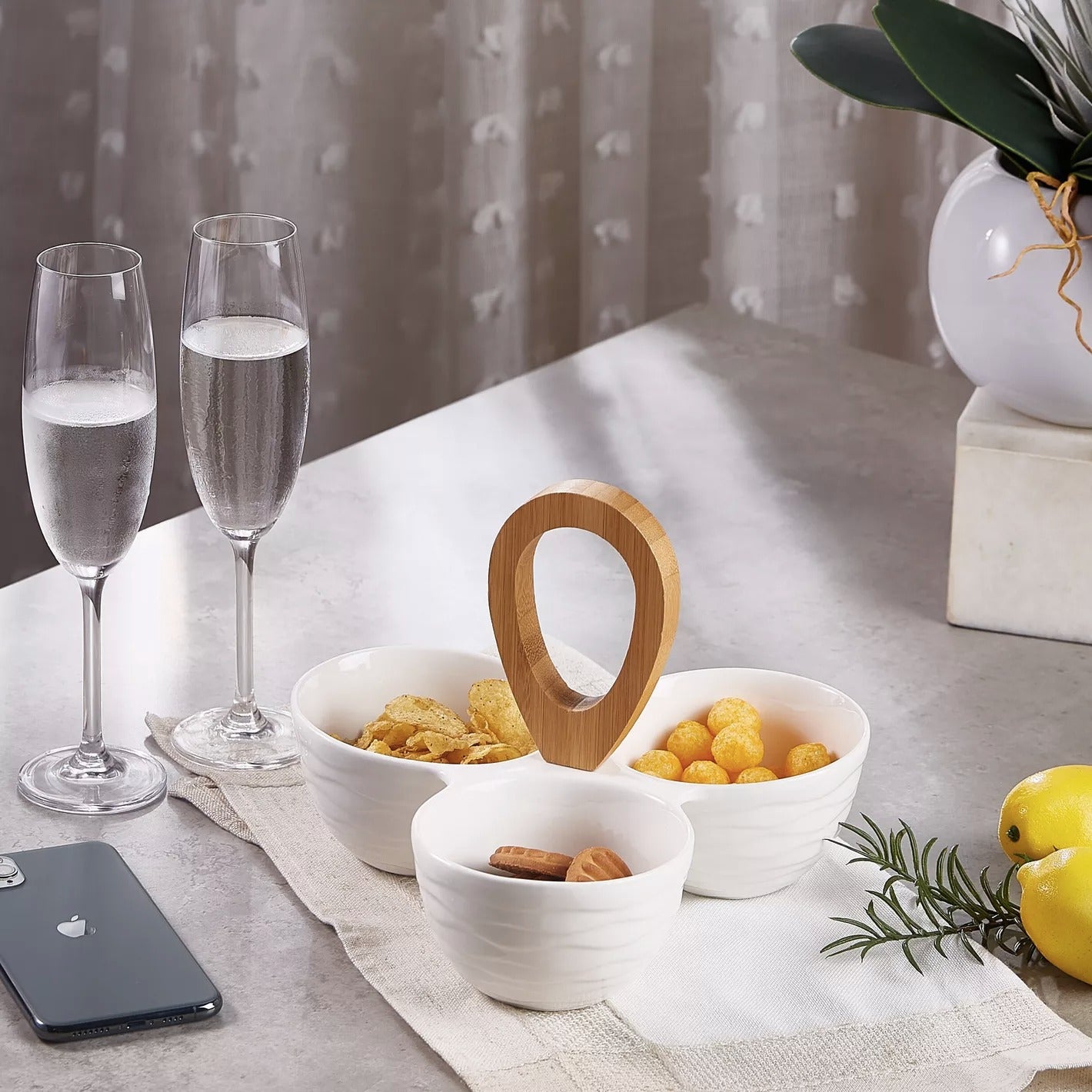 3 Portion Serving Bowl with Handle