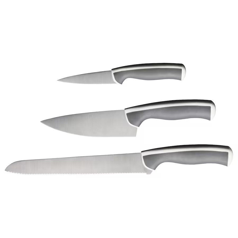 3-Pc Knife Set Steel Blade