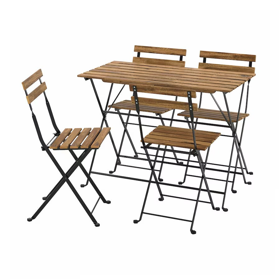 Wooden Outdoor Table with 4 Chairs