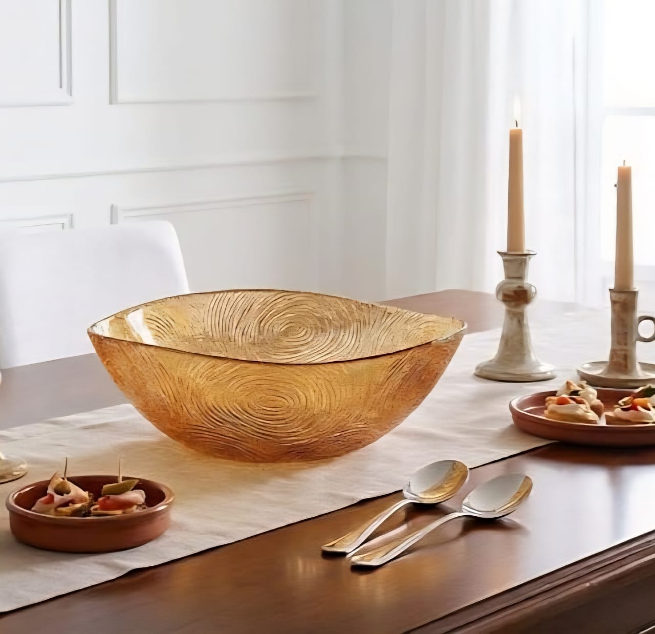 Amber Glass Bowl