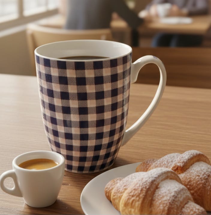 Tea/Coffee Mug Denim Check