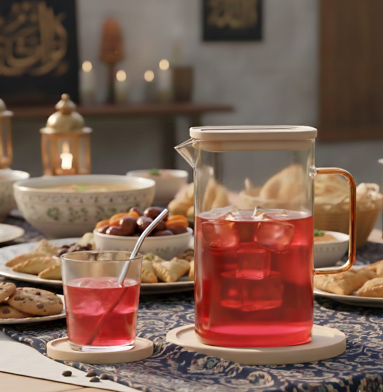 Rectangular Glass Jug with Lid