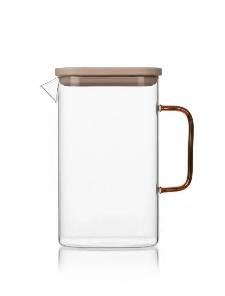 Rectangular Glass Jug with Lid