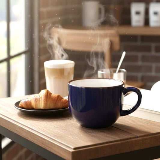 Wide Mouth Coffee Mug Blue