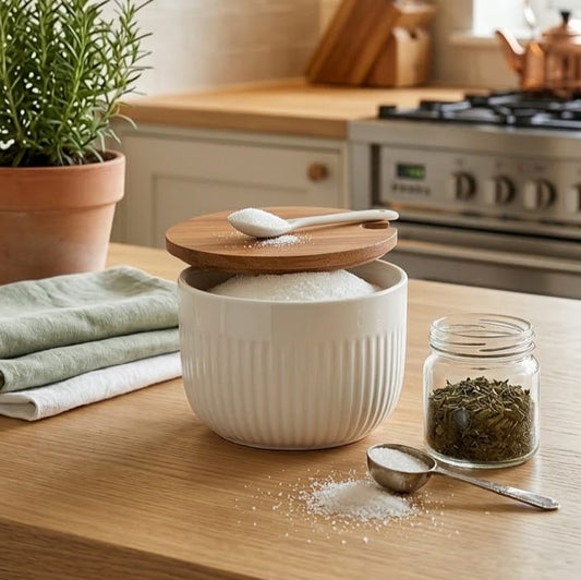 Sugar Pot with Wooden Lid