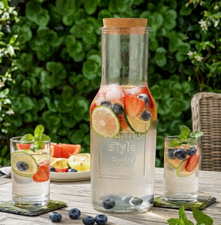 Glass Carafe with 4 Glass