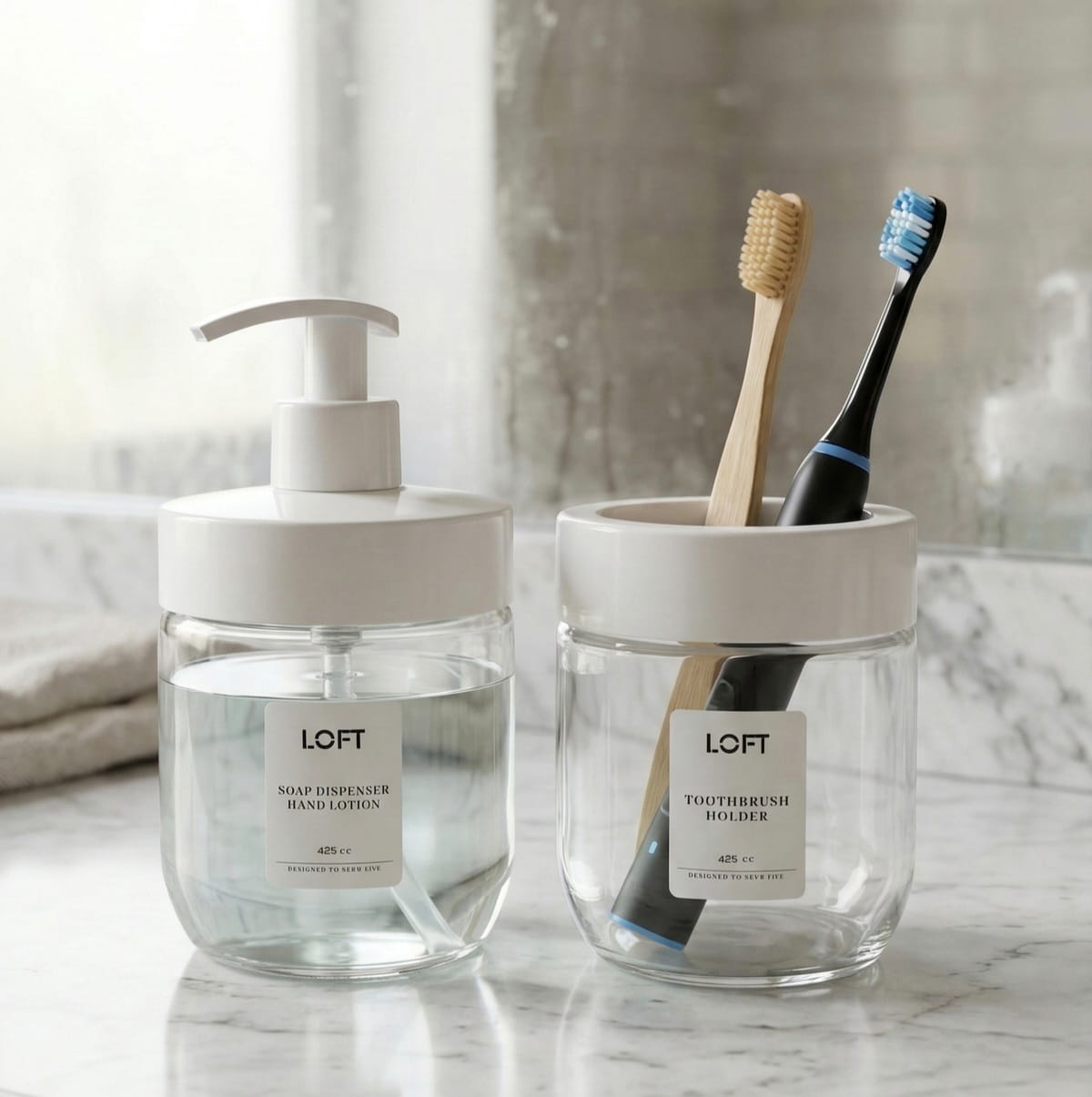 Glass Bathroom Set of 2