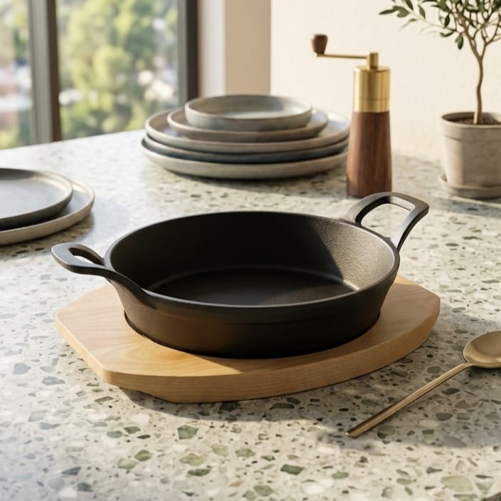 Cast Iron Dish with Platter