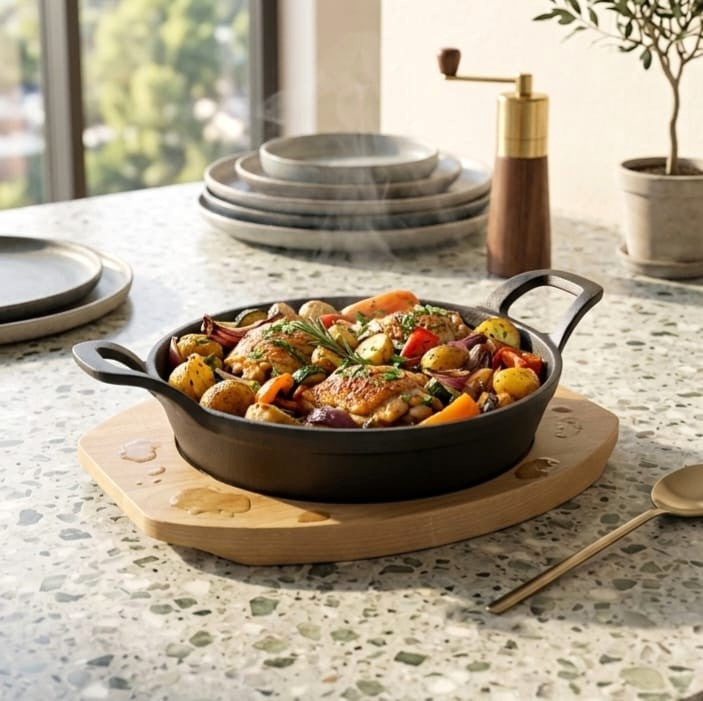 Cast Iron Dish with Platter