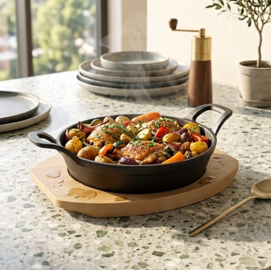 Cast Iron Dish with Platter