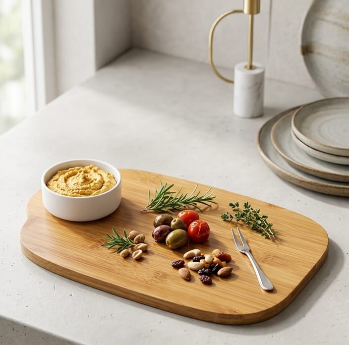 Bamboo Serving Bowl with Dip Bowl
