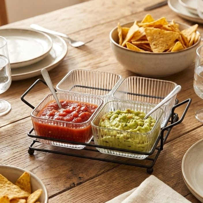 4-Section Snack Platter with Handle