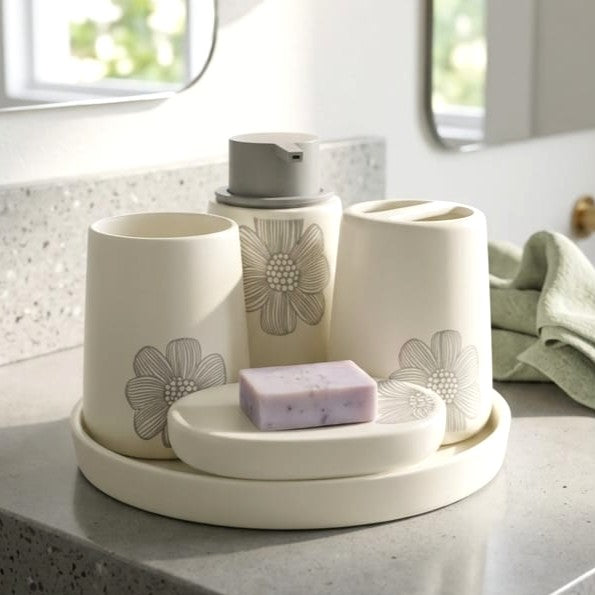 5-Pc Bathroom Set with Tray