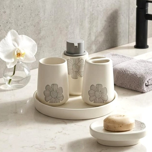 5-Pc Bathroom Set with Tray
