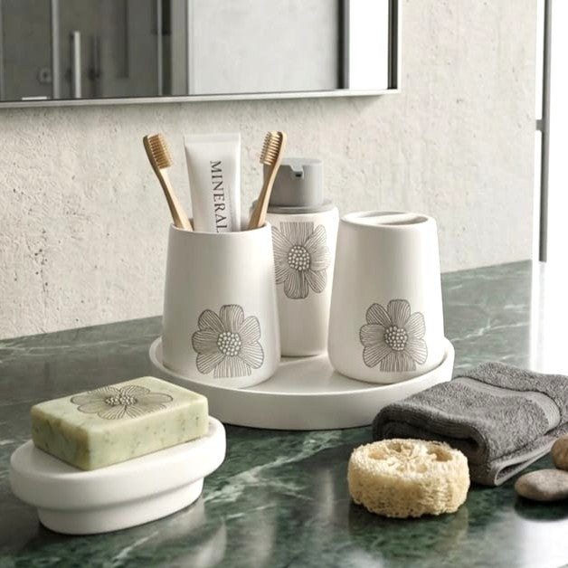 5-Pc Bathroom Set with Tray