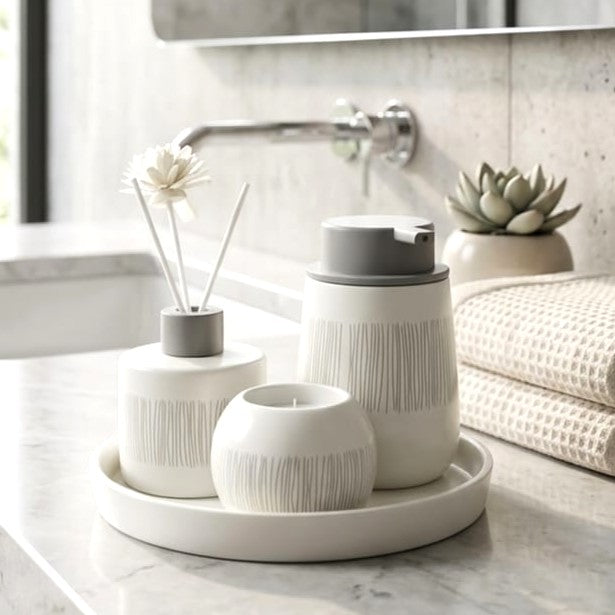 5-Pc Bathroom Set with Tray