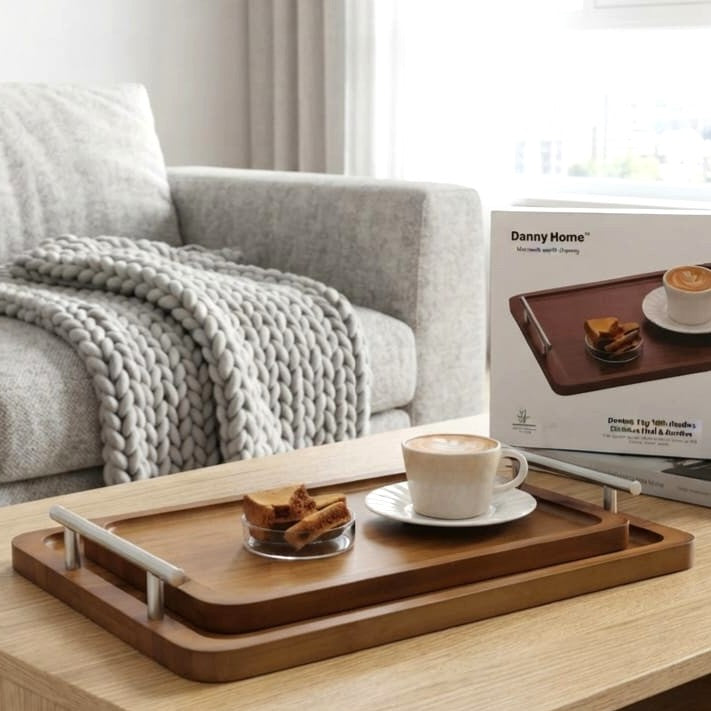 Set of 2 Bamboo Trays