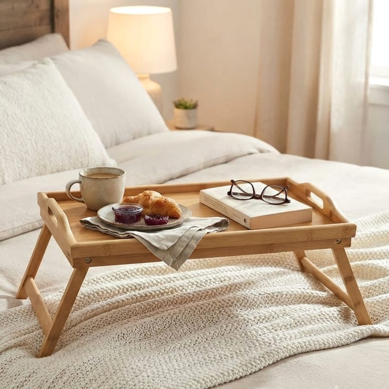 Foldable Wooden Bed Tray