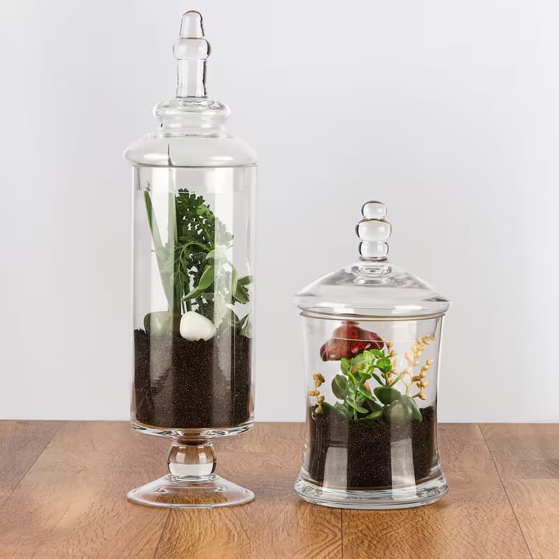 Decorative Glass Jars Set of 3