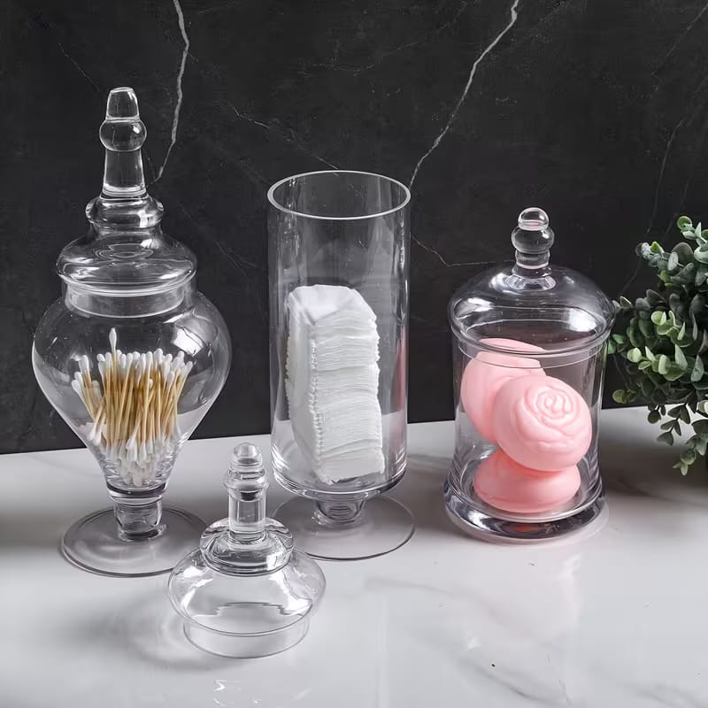 Decorative Glass Jars Set of 3