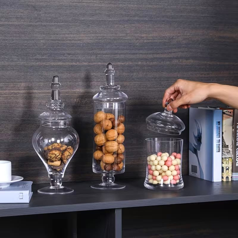 Decorative Glass Jars Set of 3