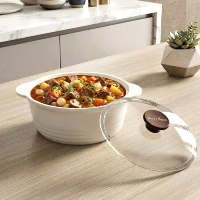 Ceramic Casserole with Glass Lid